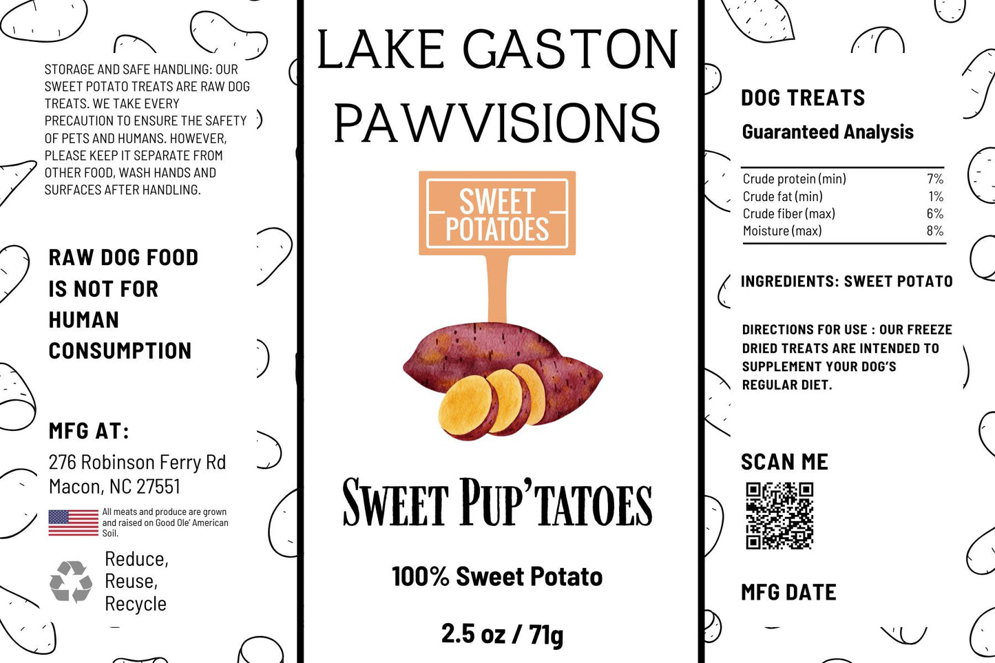 Sweet Pup’tatoes Freeze-Dried Sweet Potato Dog Treats